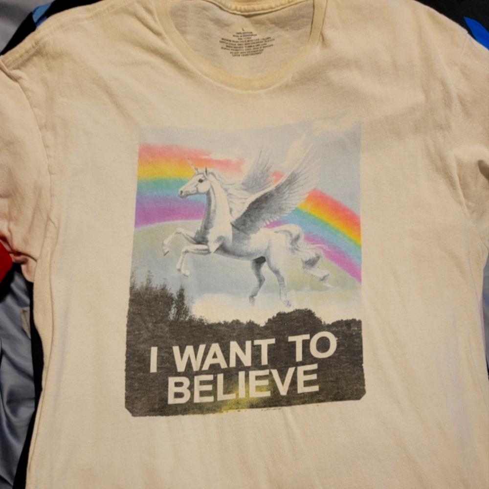 I want to believe Unicorn T-shirt Large
